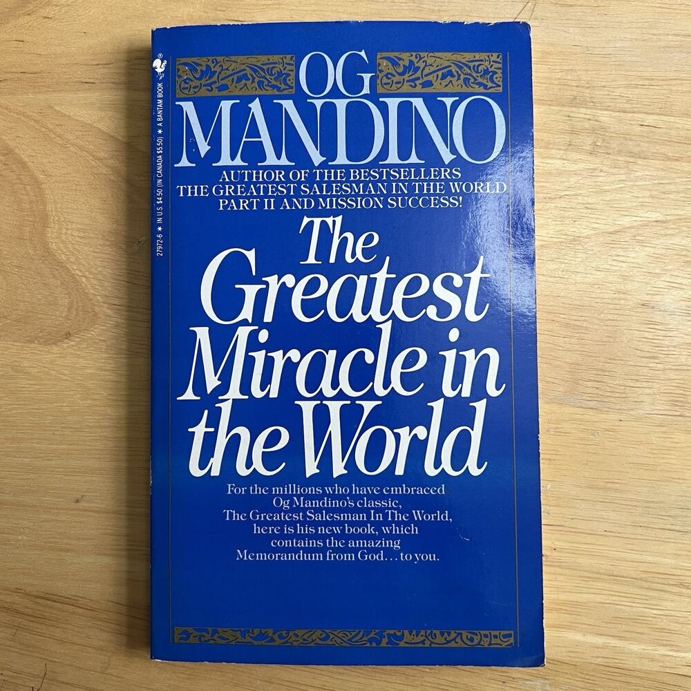 The Greatest Miracle in the World By Og Mandino Vintage 1977 Paperback